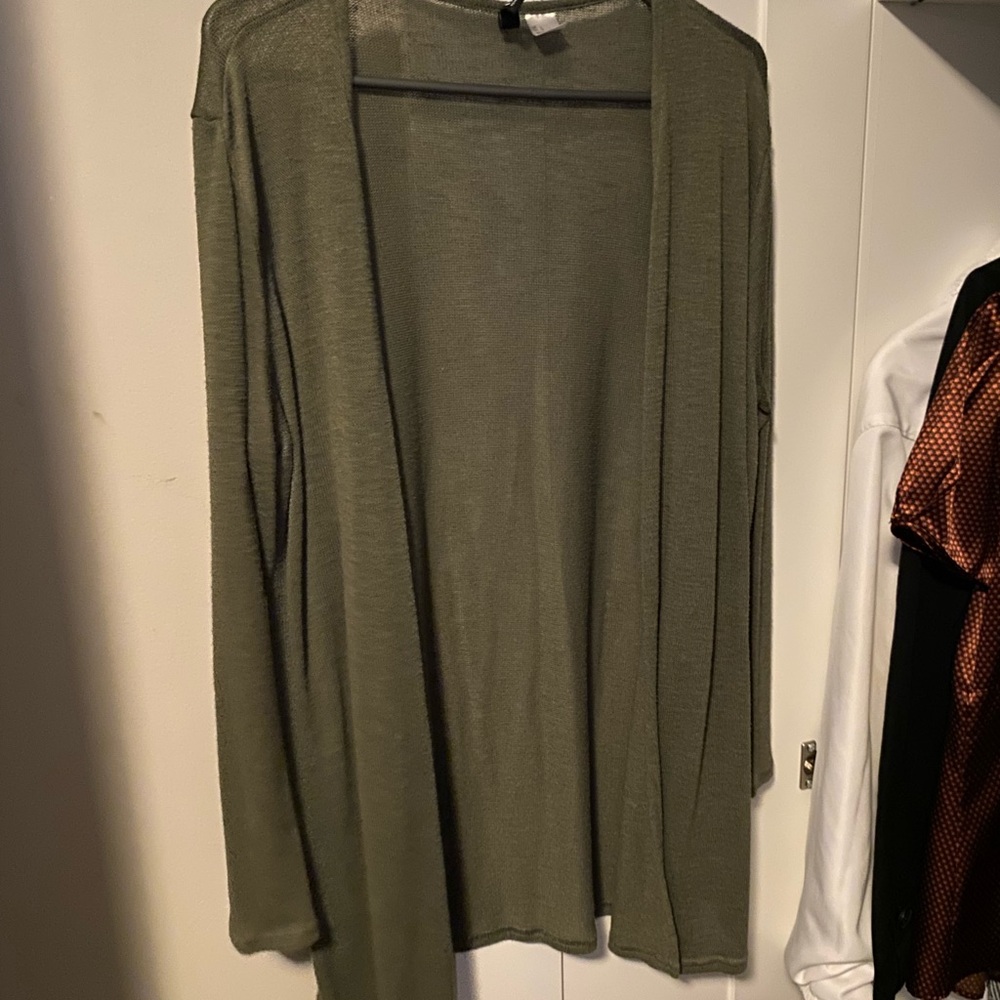 H&M Olive Green Open-Front Women's Cardigan